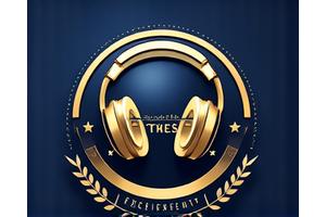 Goldenes Kopfhörer-Symbol mit Sternen, 'Audio Pro Excellence' Siegel